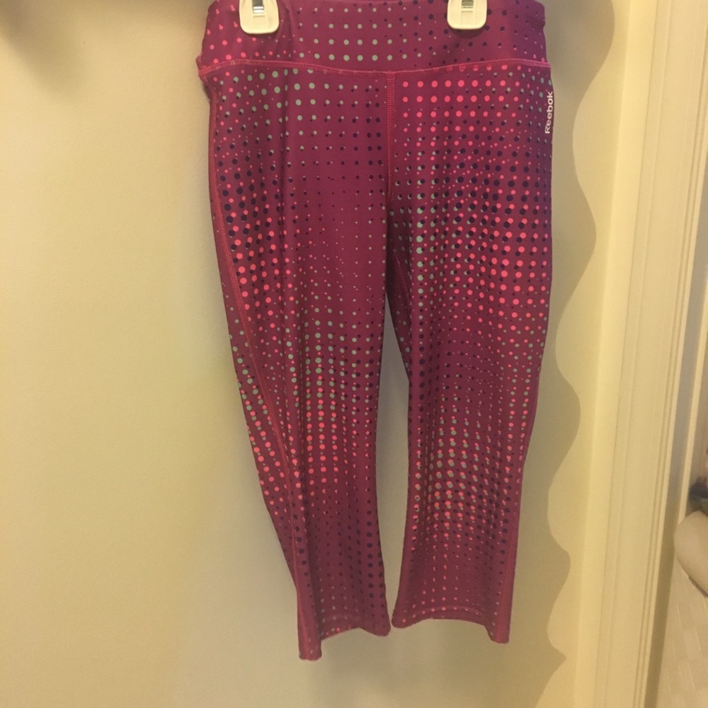 pink reebok capri leggings
